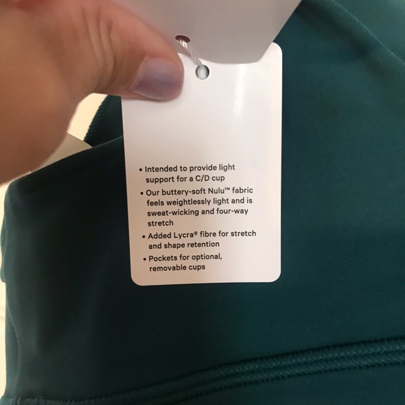 Lululemon Align V-Neck Bra *Light Support, C/D Cup Storm Teal sz 10 NWT - Picture 4 of 11